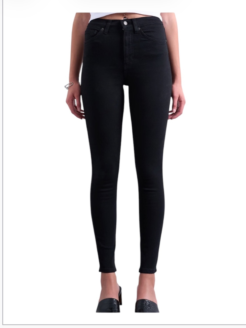 TOPSHOP Moto Jamie High Rise Black Skinny Jeans Size 30 Ankle Length